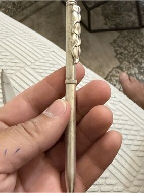Elizabeth Rand .925 Sterling Silver Ballpoint Pen - Leaf Clip Rare Vintage